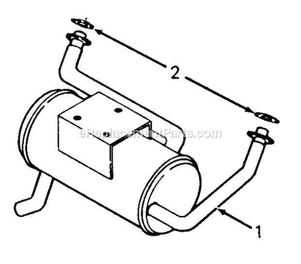 Muffler Kit Diagram and Parts List for 1610 135-393-100, 135-393-399, 0350042U, 136-393-1 Cub Cadet Lawn Mower